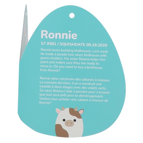 NWT 7.5” Ronnie the Cow Squishmallow - Picture 3 of 3